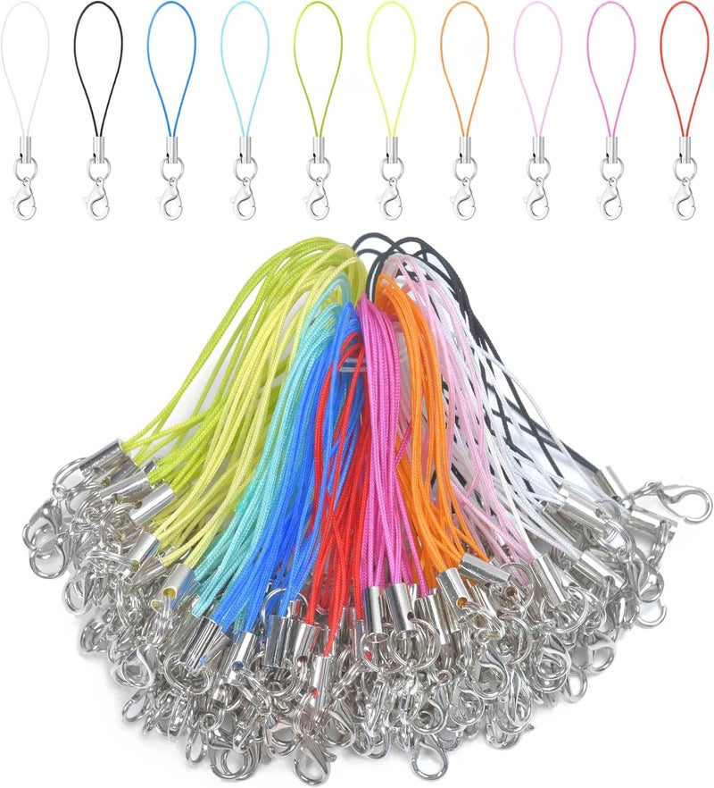 MKCYD 100Pcs Phone Charms Strap with Lobster Clasp Lanyard Straps,Lariat Lanyard Charms Pendant Clasp for Cell Phone USB Keychains DIY Jewelry Accessories - Image 1